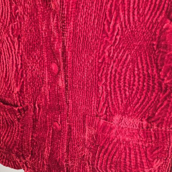 Sara Isabella Cocktail Blazer Women Small Red Crushed Velvet Cardigan - Picture 3 of 11